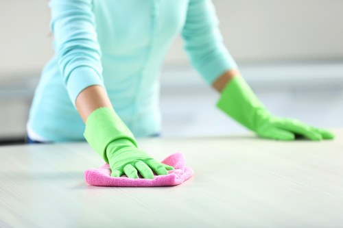 Freshly cleaned business carpet with a neat, professional finish