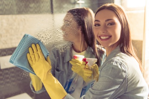 Professional cleaners handling dust, paint marks, and residue in a flat in N4